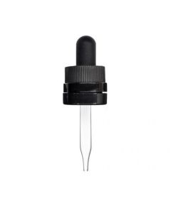 10 ml Black Child Resistant with Tamper Evident Seal Glass Dropper (18-400)