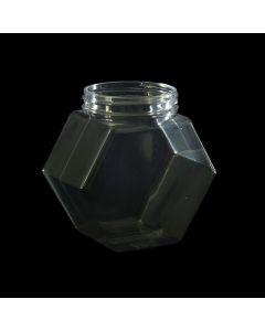 Hexagon PET Clear Snap Neck Jar, 30oz