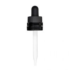 1 oz Black Child Resistant with Tamper Evident Seal Glass Dropper (18-400)